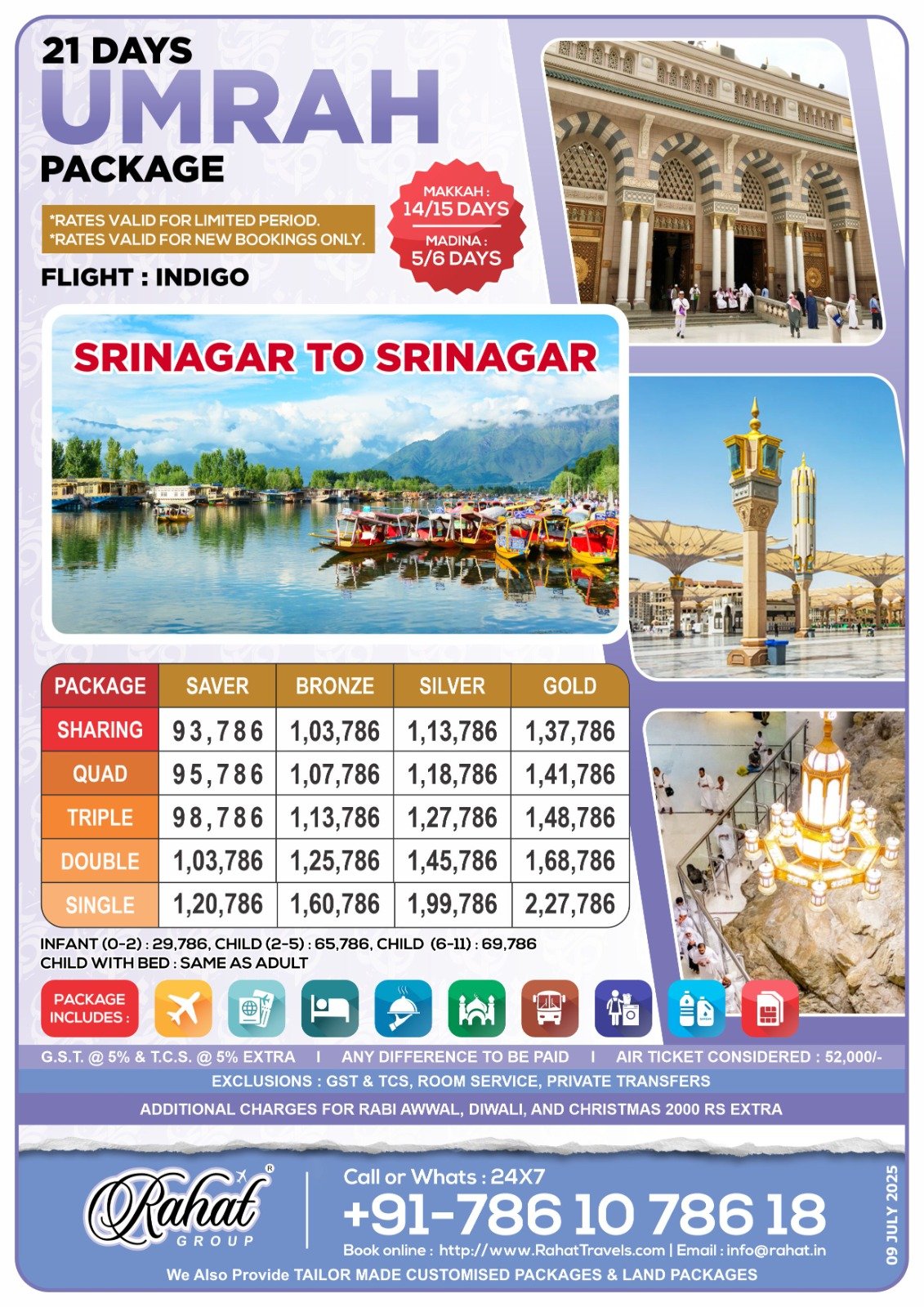 Umrah Package Ex Srinagar Indigo