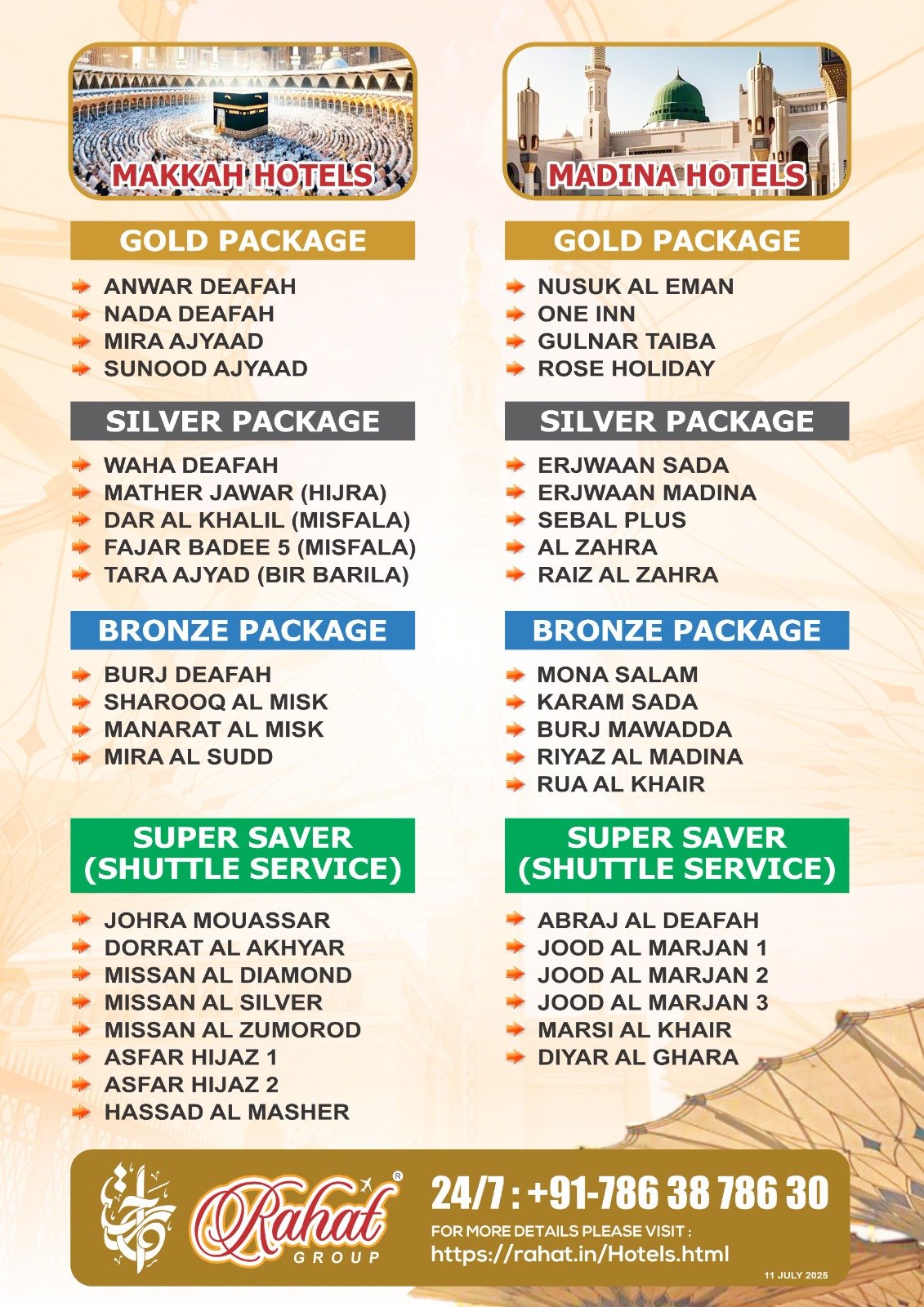 Umrah Package Hotel Details