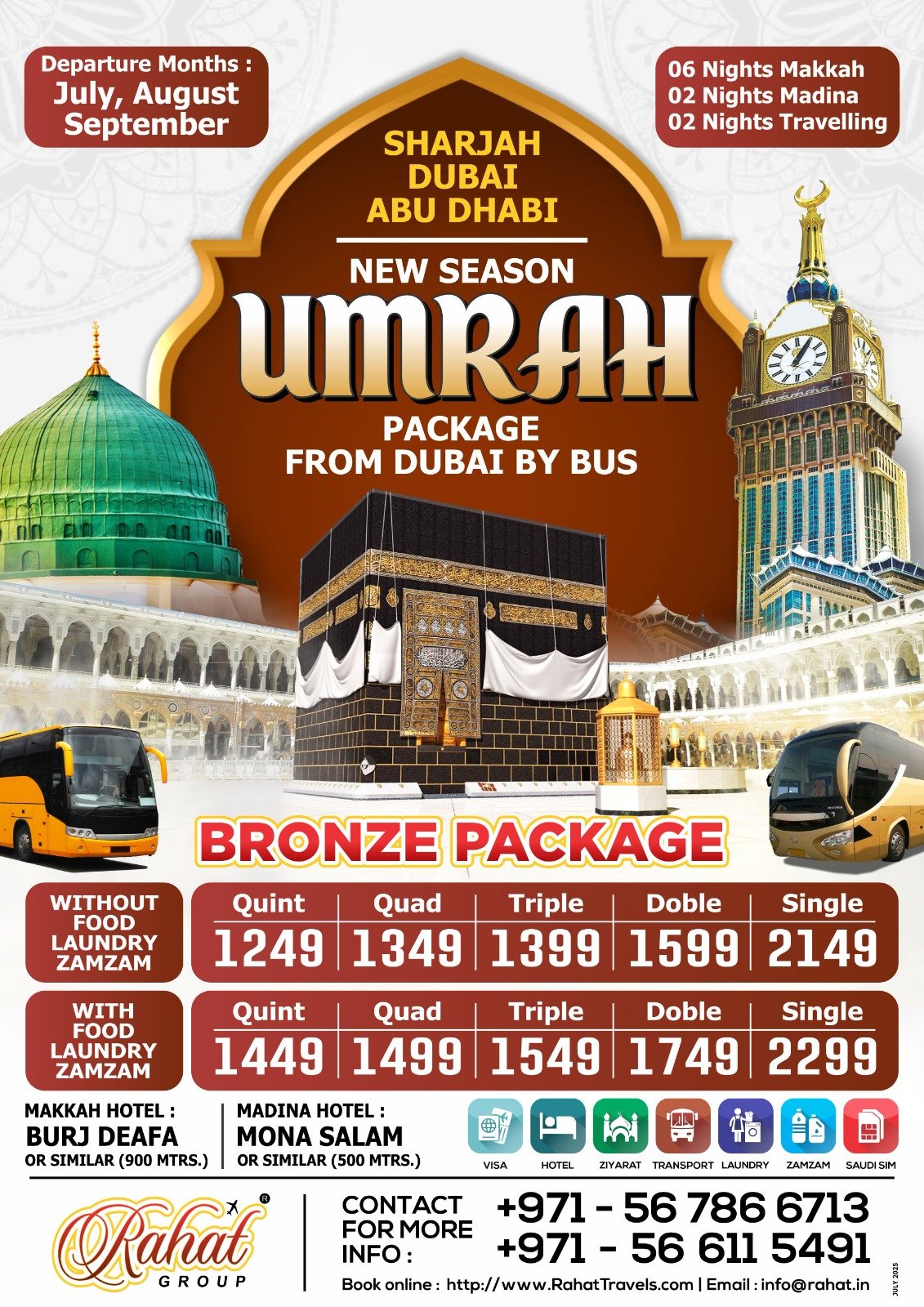 Umrah Package From Dubai By Bus Bronze