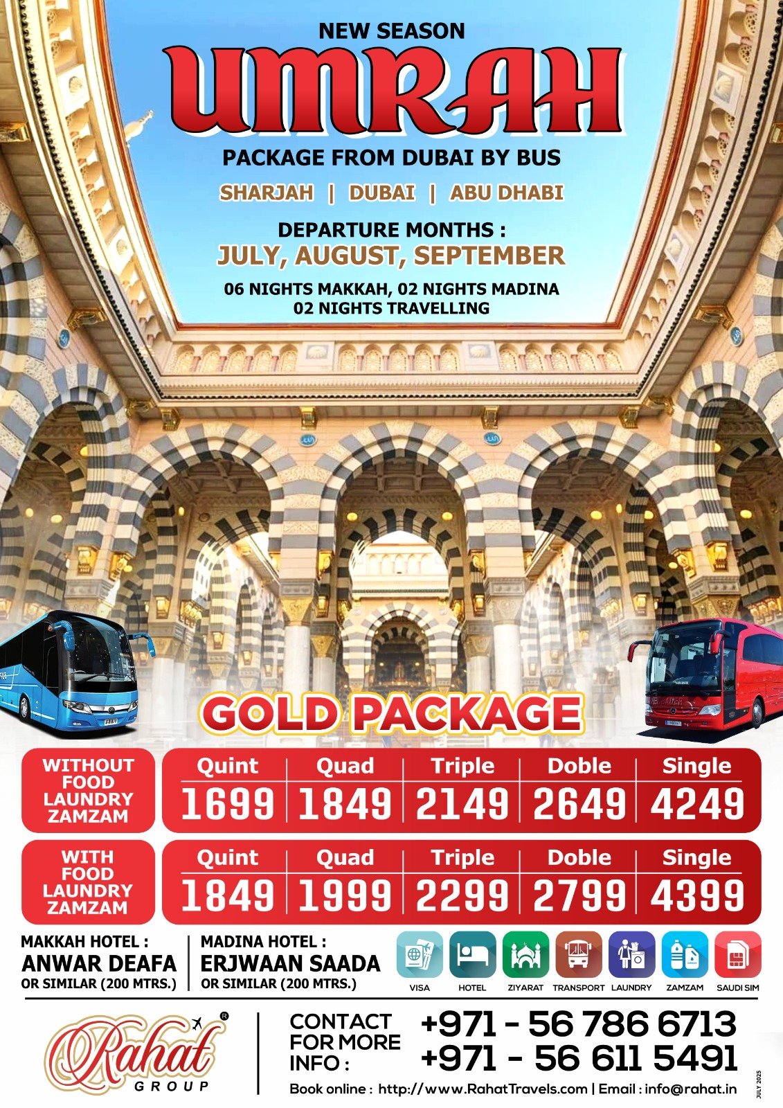 Umrah Package From Dubai By Bus Gold