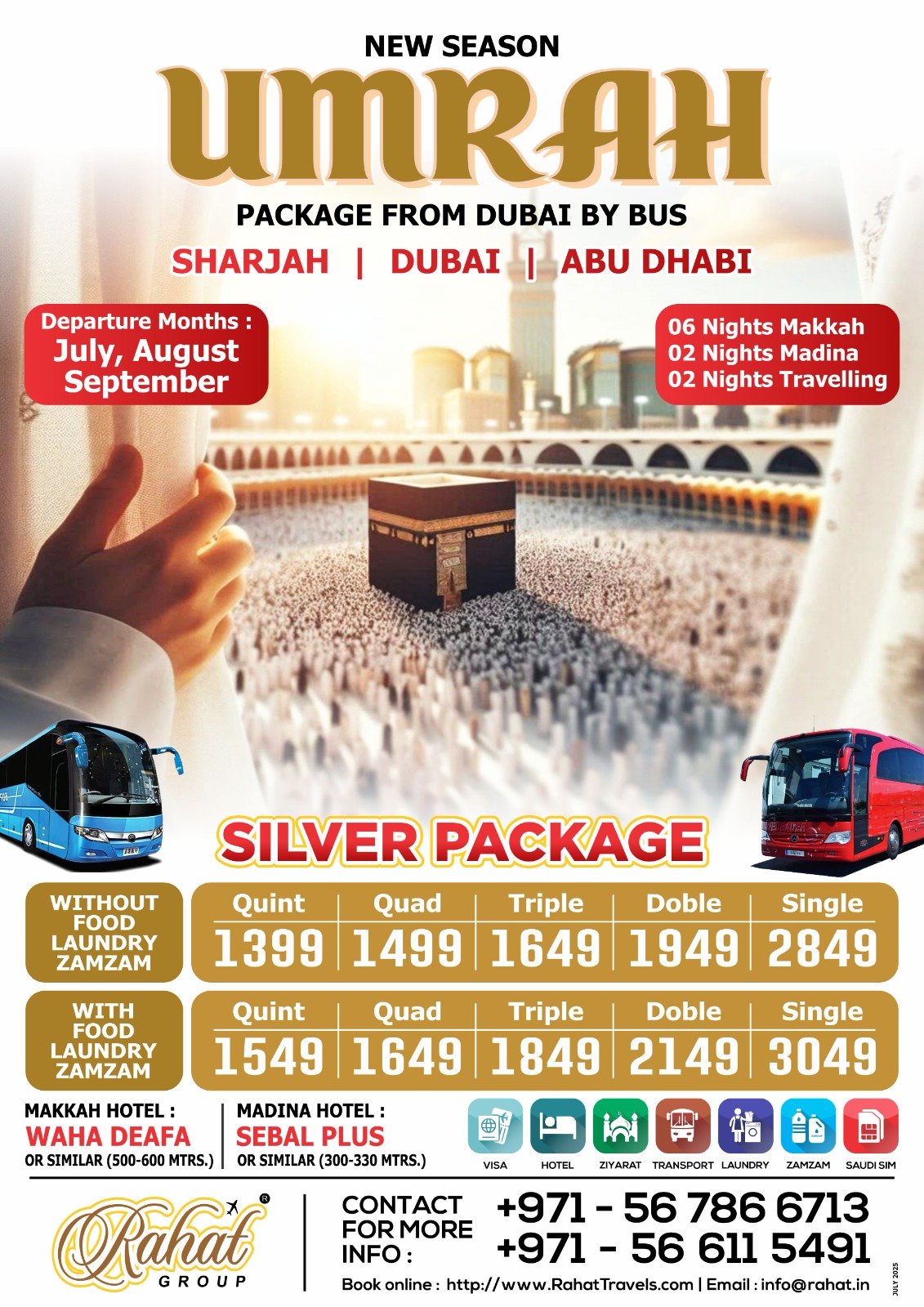 Umrah Package From Dubai By Bus Silver
