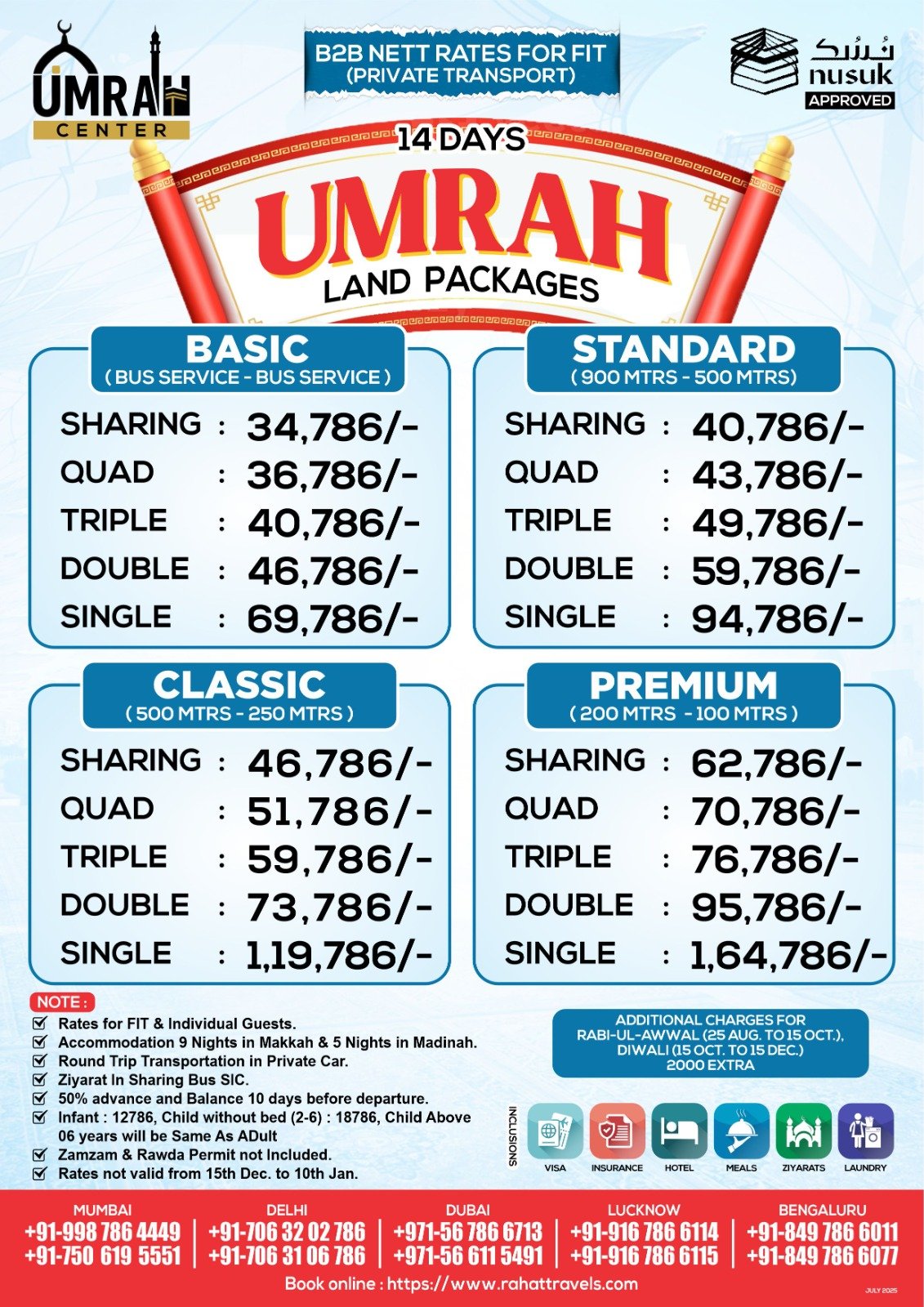 14 Days Umrah Land Package (B2B FIT)