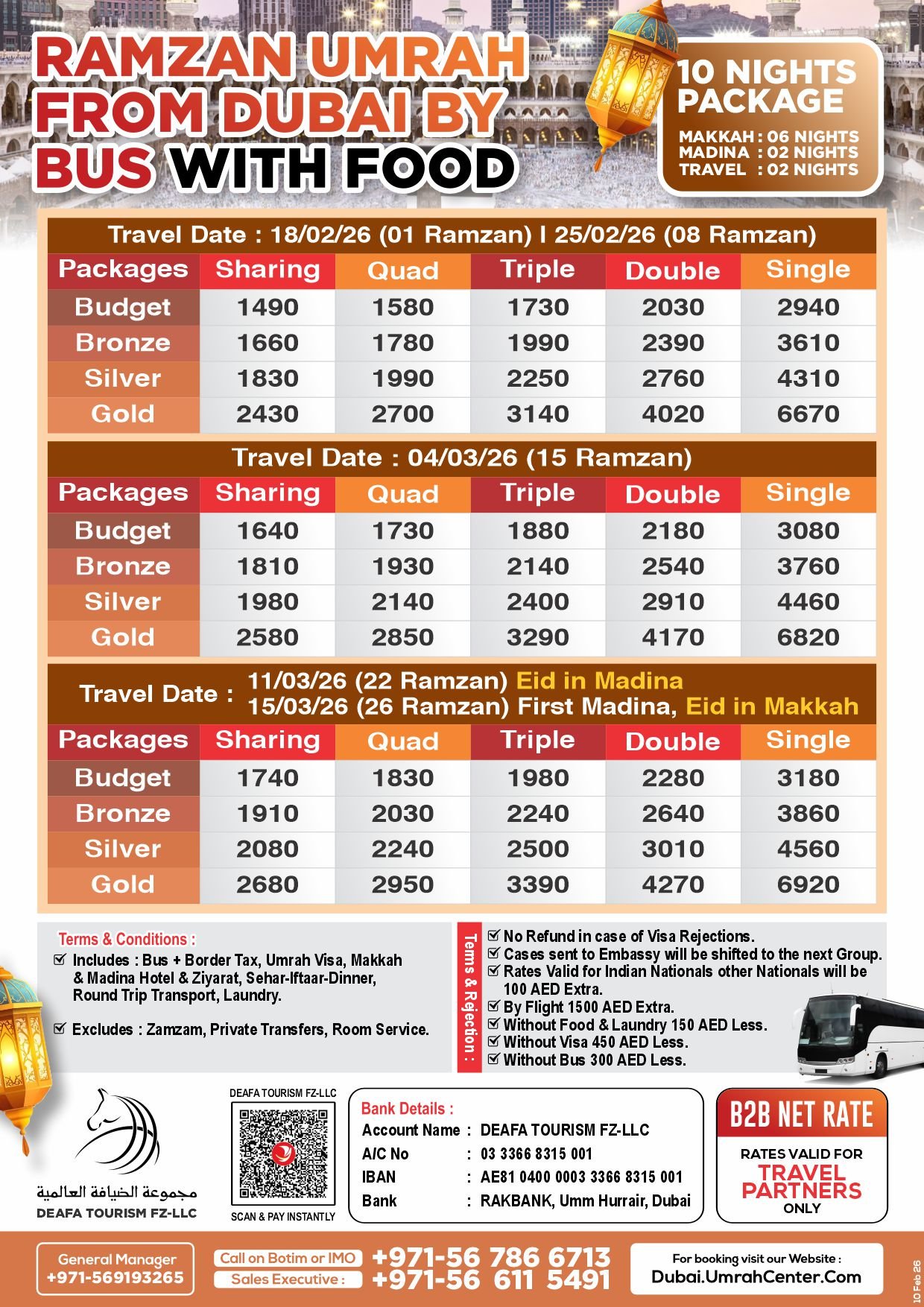 ramzan umrah from dubai with food