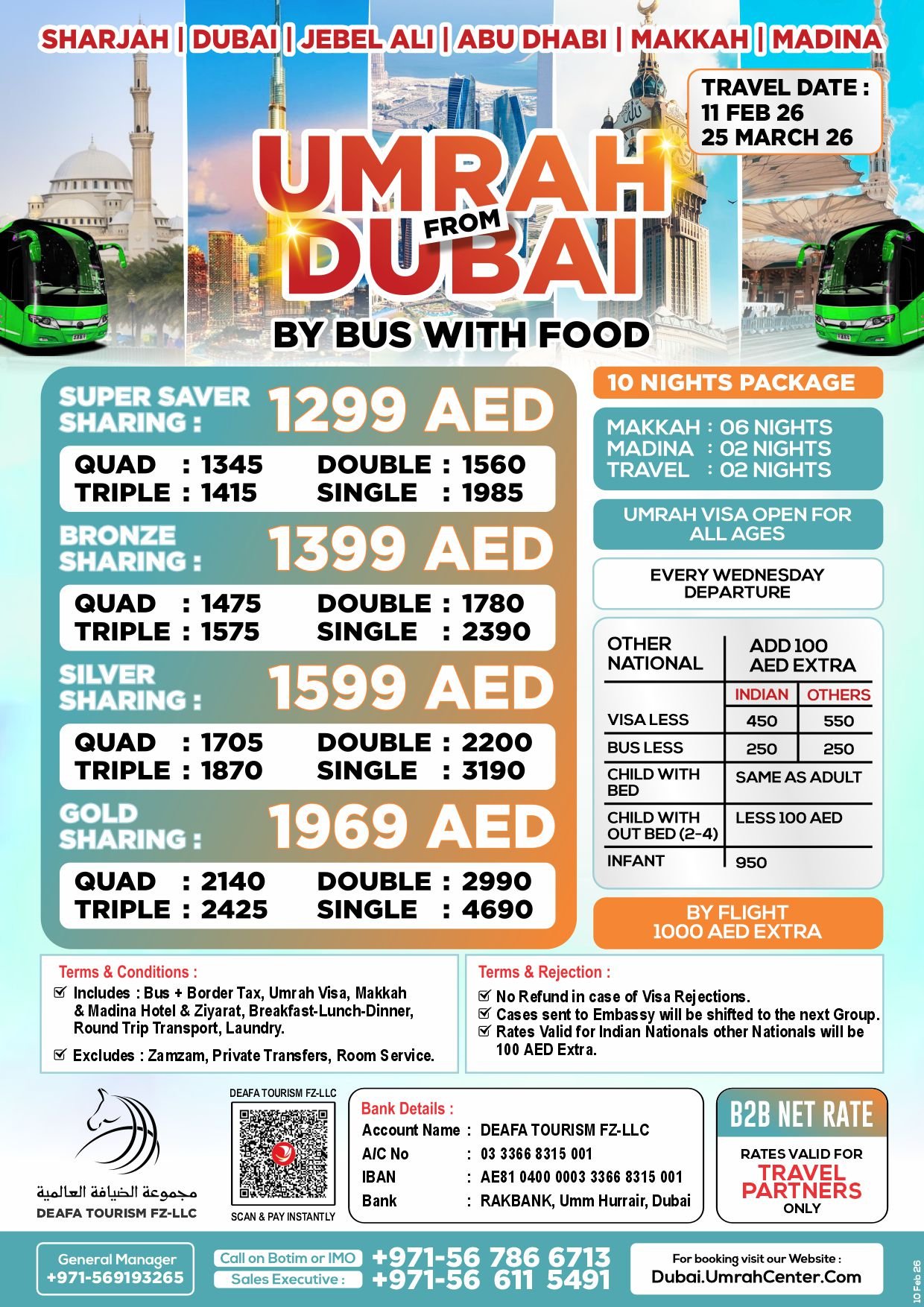 Dubai umrah package with food